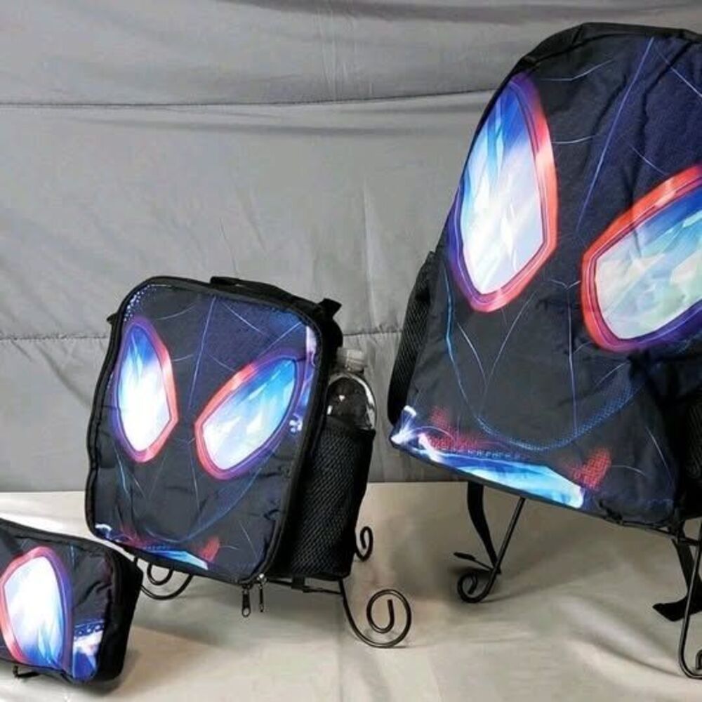 Marvel Spider-Man 3-Piece Backpack School Bag with Lunch Box & Pencil Case NWT..